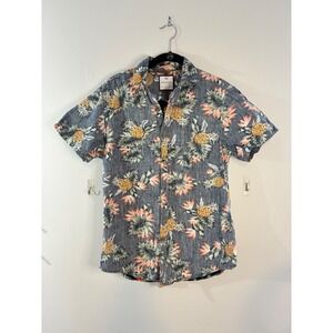 Denim & Flower Ricky Singh Pineapple Hawaiian Shirt Mens Slim Fit S Short Sleeve